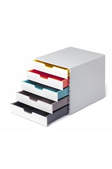 armoire de bureau durable 762527 module de classement varicolor mix 5 tiroirs de h55 mm pour documents a4, folio, enveloppes