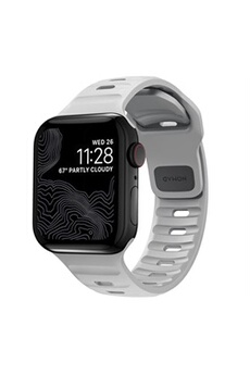 apple watch nomad sport band - bracelet de montre pour montre intelligente - 150 - 200 mm - gris lunaire - pour apple watch (42 mm, 44 mm)