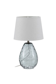lampe à poser ixia lampe en verre gris - hauteur 41 cm x diamètre 25 cm