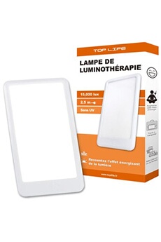 Lampe de Luminothérapie 10000 Lux, Lampe Luminothérapie avec 3 Couleurs et  6 Niveaux de Luminosité, avec Minuterie et Affichage, Commande Tactile,  blanc 