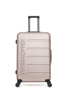 valise swiss kopper - valise grand format abs aigle 4 roues 75 cm - rose dore