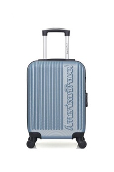 valise american travel - valise cabine abs nashville-e 4 roues 50 cm - bleu sarcelle