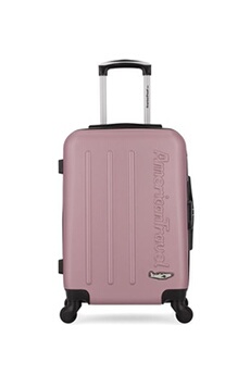 valise american travel - valise cabine abs bronx 4 roues 55 cm - rose dore