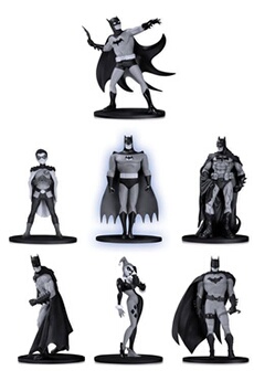 batman black & white pack 7 figurines pvc box set 2 10 cm