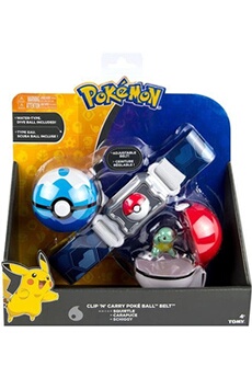 Pokémon - Clip'N'Carry ball - Ceinture + 2 pokéball + Figurine carapuce - T19205