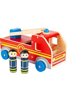 camion de pompier xl en bois 30 cm rouge 3-pièces garçons 30 cm