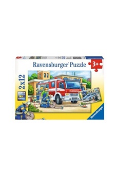 puzzle 12 pièces : pompiers et policiers,