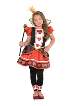 costume reine de coeur filles rouge taille 8-10 ans