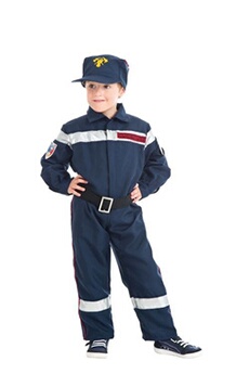 costume pompier français enfant - bleu - 128 cm