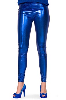 legging dames polyester bleu métallisé taille l/xl