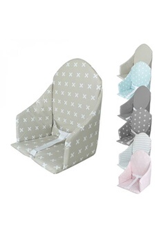 Coussin d'assise universel Miam avec harnais pour chaise haute bébé - Beige croix