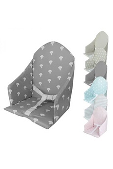 Coussin d'assise universel Miam avec harnais pour chaise haute bébé - Gris foncé brocolis