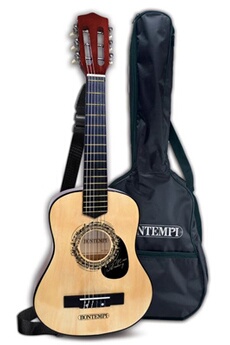 guitare en bois avec bandoulière 6 cordes et sac 75 cm