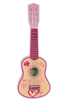 guitare en bois à 6 cordes 55 cm rose