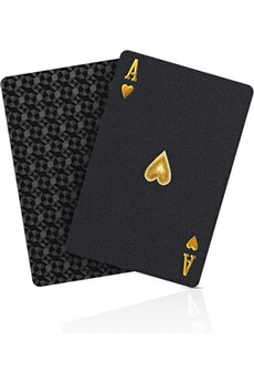BIERDORF SolarMatrix Jeux de Cartes Poker - Etanches en Plastique Diamond Noir Nouveauté Jeu de Cartes 54, Playing Cards