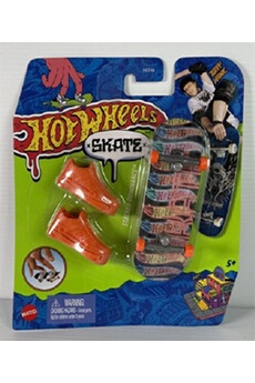 - hot wheels skate fingerskate tony hawk - hng32 - pack 1 skateboard à doigt + 1 paire de baskets orange