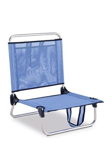 chaise fixe de plage avec appui, poche et poignées.