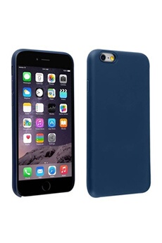 Coque iPhone 6 et 6S Silicone Semi-rigide Mat Finition Soft Touch Bleu nuit