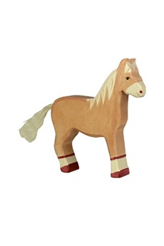 holtztiger - figurine holtztiger cheval debout - marron clair