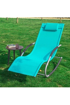 ogs28-hb fauteuil à bascule chaise longue transat de jardin avec repose-pieds