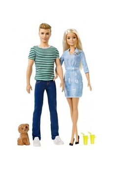 poupées adolescentes Barbie et Ken avec chiot 31 cm