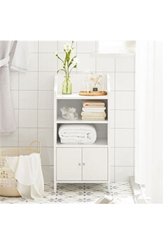Sobuy bzr66-w armoire à linge avec bac à linge pliable meuble bas de salle  de bain commode pour salle de bain armoire toilette avec 1 tiroir, 2  compartiments et 1 panier à