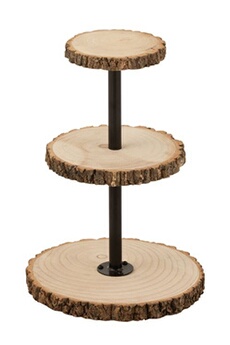 plateau rond avec 3 niveaux bois naturel jacy d 35 cm
