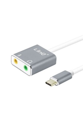 Cables USB Linq Adaptateur USB-C vers Double Jack 3.5mm femelle Audio et  Micro Gris