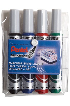 4 marqueurs Pentel Maxiflo coloris assortis - Marqueurs