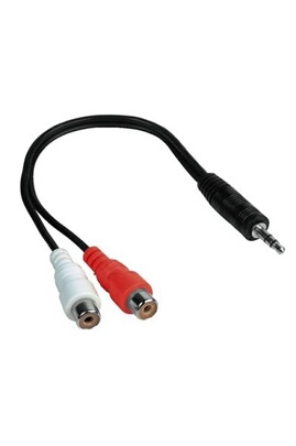 Câble Adaptateur Audio, Femelle 3.5 mm vers Prise Mâle Cinch, Noir