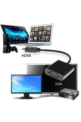 Connectique informatique Temium ADAPTATEUR HDMI VERS VGA 0,2M - DARTY Guyane