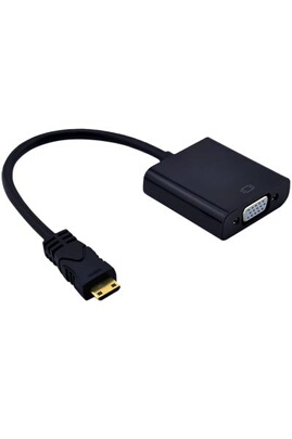 Adaptateur HDMI vers VGA, ICZI plaqué or HDMI femelle vers VGA mâle avec  prise audio 3,5 mm et port de charge micro USB, pour TV 