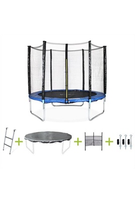 Accessoires de trampoline : bâche, filet, coussin et kit d'ancrage