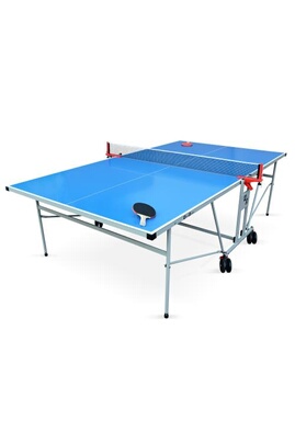 Table de ping-pong d'extérieur pliable bleue en bois et métal – Garden -  Fas Pendezza