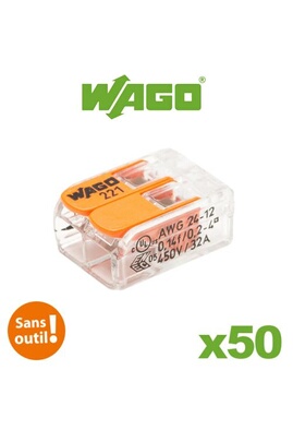 WAGO - Pot de 50 bornes de connexion automatique S221 2,3 et 5 entrées :  : Bricolage