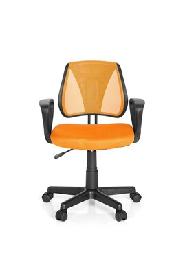 Fauteuil de bureau HJH Office Chaise de bureau enfant / siège de bureau  enfant KIDDY CD tissu maille orange