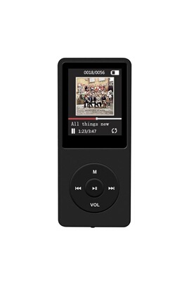 Lecteur audio vidéo MP3-MP4 Agptek Lecteur MP3 Ecran de 1.8” (soutien la  carte mémoire de 64Go) autonomie en veille jusqu'à 70 heures, Noir