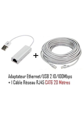 Adaptateur Ethernet Usb 2.0 vers 10 100 Réseau Rj45 Lan Adaptateur filaire