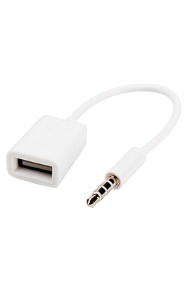 Adaptateur aux. USB-C – jack femelle 3,5 mm, blanc