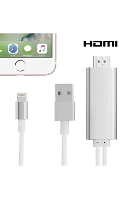 ® Lightning to HDMI cable Convertisseur de streaming vidéo pour iPhone /  iPad / iOS compatible TV intelligente, projecteur, plug and play, coloris