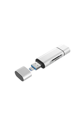 3 in 1 Lecteur de Carte SD USB C, Adaptateur de Carte Mémoire