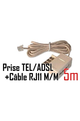 Filtre ADSL Telecom RJ11 Câble Téléphone Modem Internet Prise Téléphonique