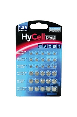 Piles HyCell Jeu économique de 30 piles bouton alcalines/5 x pour chaque  type R621, LR736, LR626, LR1130, 386A. LR1154/Idéal pour les clés de  voiture, les