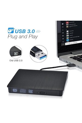 Lecteur DVD externe, lecteur CD externe USB 3.0, lecteur CD/DVD +/-RW portable  lecteur DVD