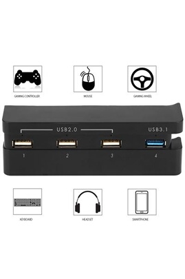 Accessoire pour manette GENERIQUE PS4 Slim USB Hub Adaptateur D