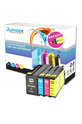Toner Jumao 4 cartouches jet d'encre type compatibles pour HP Officejet  Pro 8600 plus