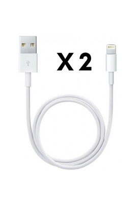 Chargeur pour téléphone mobile Phonillico Lot 2 Cables USB Lightning  Chargeur Blanc pour Apple iPhone X - Cable Port USB Data Chargeur  Synchronisation Transfert Donnees Mesure 1 Metre®