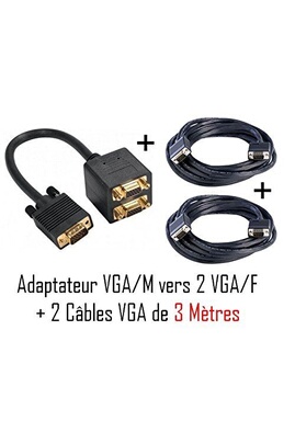 Adaptateur Micro HDMI vers VGA Convertisseur HDMI Mâle vers VGA Femell