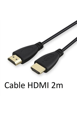 Cordon et fiche téléphone GENERIQUE Cable HDMI Male 2m pour PS4 Console  Gold 3D FULL HD 4K Television Ecran 1080p Rallonge (NOIR)