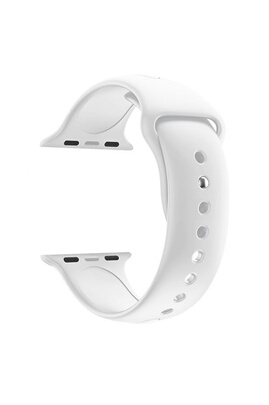 Montre connectée Phonillico Bracelet compatible apple watch 38mm 40mm 41mm  Serie 8 7 6 5 4 3 2 1 SE - Taille L - Silicone Blanc Souple remplacement bracelet  montre connectée®